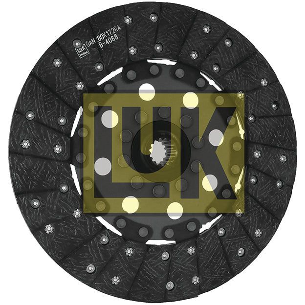A circular 280mm automotive clutch disc with visible bolts and a textured surface, featuring a prominent yellow and black "Sparex" logo in the center, crafted with organic lining material for optimal performance named Clutch Plate - S.145675.