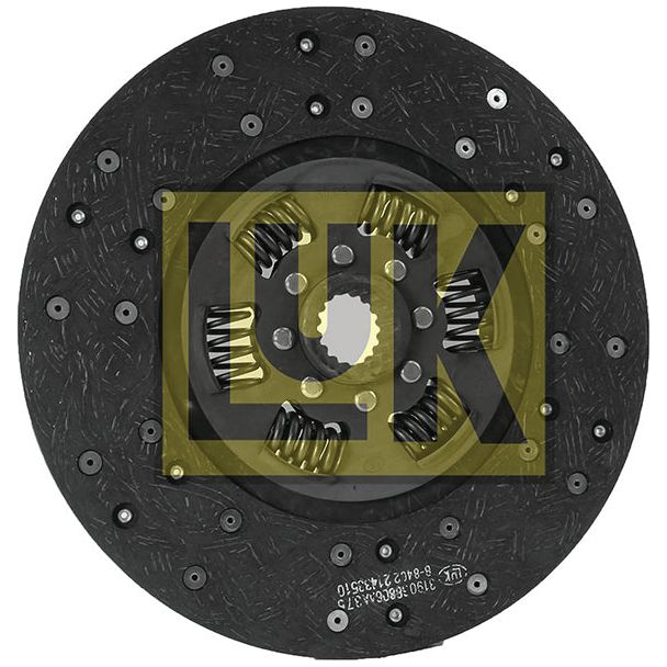 Close-up of a circular automotive clutch disc with the brand name "Sparex" prominently displayed across the middle. The 280mm disc has a textured surface and visible springs in the central mechanism, crafted with high-quality organic lining material.