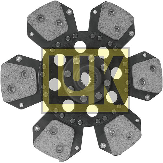 A multi-segmented automotive clutch disc with friction pads and a cerametallic lining, featuring the brand logo "Sparex" overlaid in yellow, known as Clutch Plate - S.145700.