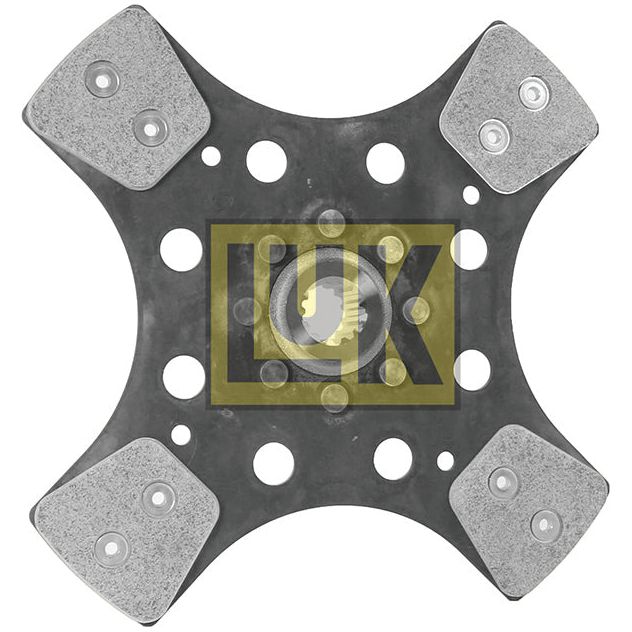 A Sparex clutch plate, labeled as S.145701, featuring four friction pads and multiple holes.