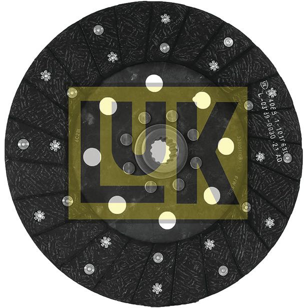A Sparex-branded Clutch Plate - S.145728 with radial slots and multiple rivets, featuring a 280mm disc size and 14 splines, centered on a white background.