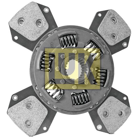 The Clutch Plate - S.145745 by Sparex features four friction pads, central torsion sprung springs, and a LUK logo partially covering the cerametallic disc.