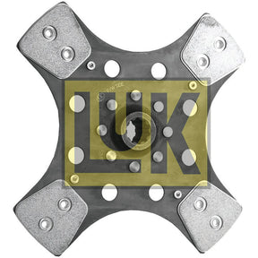 A close-up view of the Clutch Plate - S.145748, a metallic automotive part with multiple circular openings, rectangular metal attachments, and detailed center features. The manufacturer's brand name, "Sparex," is prominently displayed. This cerametallic component boasts Splines 10 and a disc size of 280mm for enhanced performance.