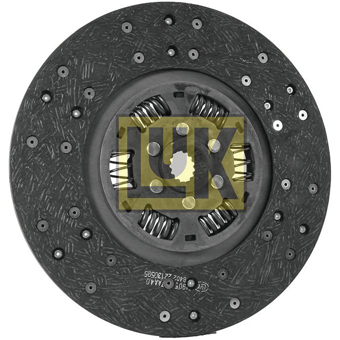 A clutch plate featuring black organic lining material and multiple torsion springs, displaying the "Sparex" brand logo in the center. This product is named Clutch Plate - S.145758.