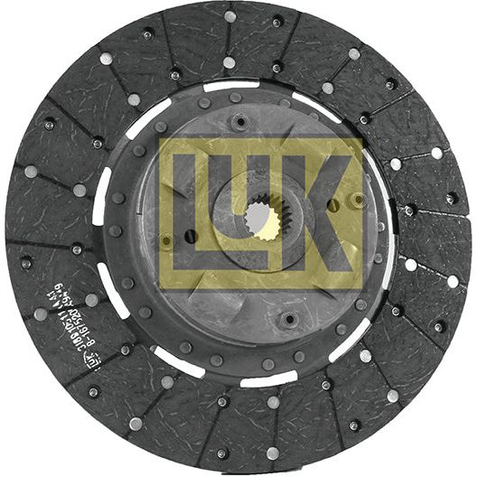 The Sparex Clutch Plate - S.145774 features a circular design with friction material and a torsion sprung mechanism, including an organic lining and a 300mm disc size. The centerpiece proudly displays the LUK logo.