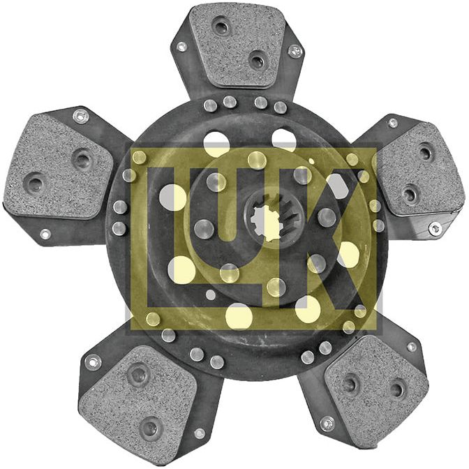 A six-paddle cerametallic clutch disc with a metallic central hub and friction pads, branded as Sparex Clutch Plate - S.145827, is displayed. The LUK logo is prominently overlaid on the image, highlighting the Disc Size 300mm.