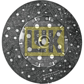Close-up image of a Sparex branded Clutch Plate - S.145846. The plate, featuring an organic lining material and a size of 310mm, has a textured surface with visible bolt holes around the perimeter.