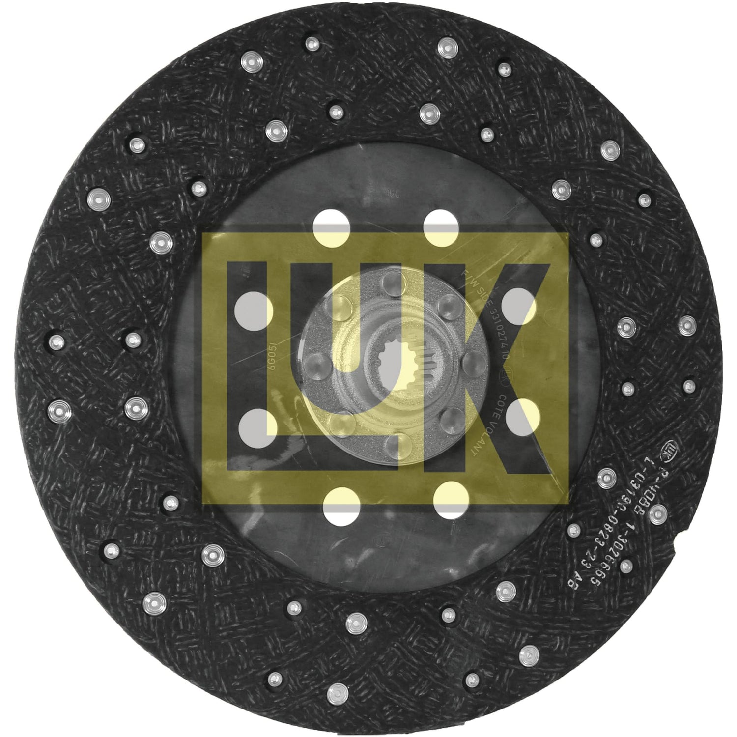 A round automotive clutch plate, identified as the Clutch Plate - S.145851 by Sparex, designed for Renault CELTIS, features a textured surface with multiple small holes and a durable lining material.