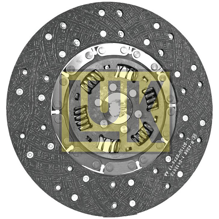 Close-up of a Sparex Clutch Plate - S.145859 automotive clutch disc, Disc Size 310mm, with a textured surface and visible torsion sprung springs in the center.