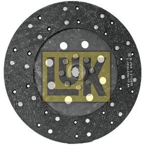 A black automotive clutch disc labeled as Clutch Plate - S.145862 by Sparex, featuring a textured organic lining material and multiple holes surrounding a central hub. The disc size is complemented by precise splines for optimal performance.