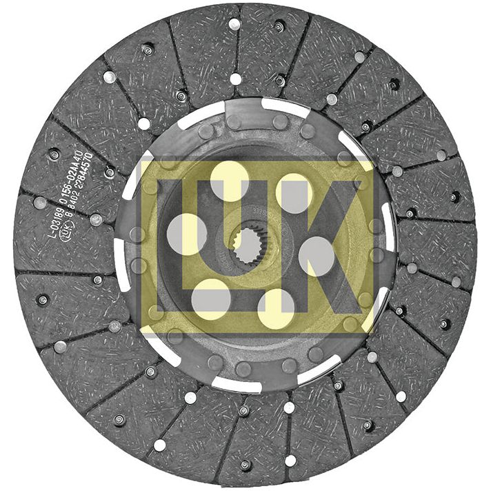 A Clutch Plate - S.145911 from Sparex, featuring a cerametallic disc with a circular pattern of metal and friction material segments, designed for durability and high performance.