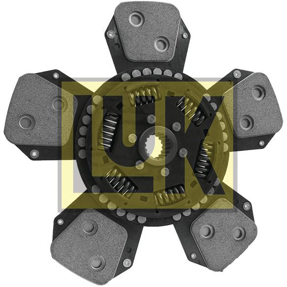 A six-paddle automotive clutch disc with visible torsion sprung springs and cerametallic friction pads, branded with the Sparex logo as the Clutch Plate - S.145938.