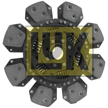 Image of a Clutch Plate - S.156486 with visible springs and friction surfaces, used in automotive transmissions. The Sparex-branded component showcases precision engineering, including a specifically designed spline connection for optimal performance.