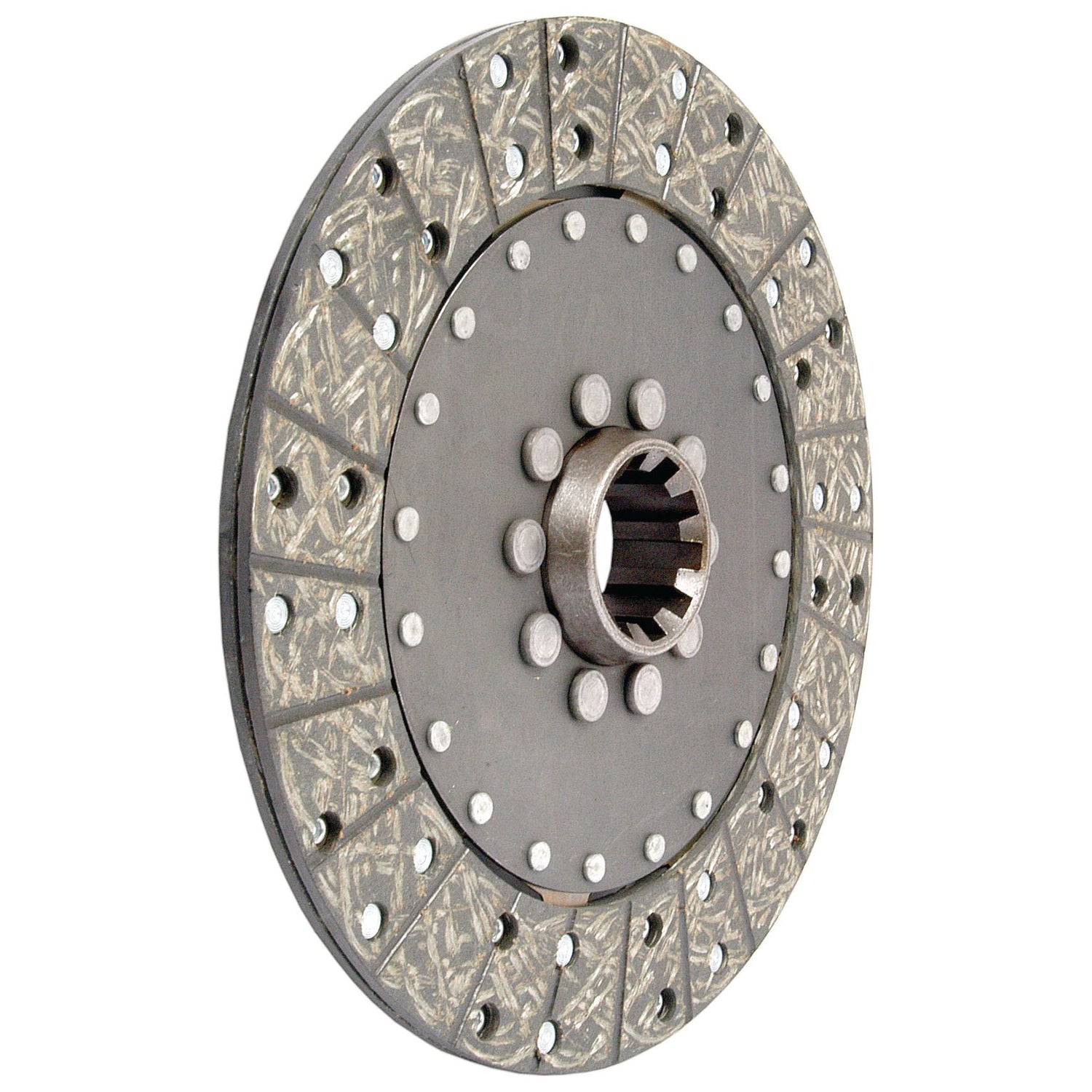 The Sparex Clutch Plate - S.61234 is a metal disc featuring a textured surface and drilled holes arranged in a circular pattern around the perimeter, with Splines 10 for enhanced compatibility.