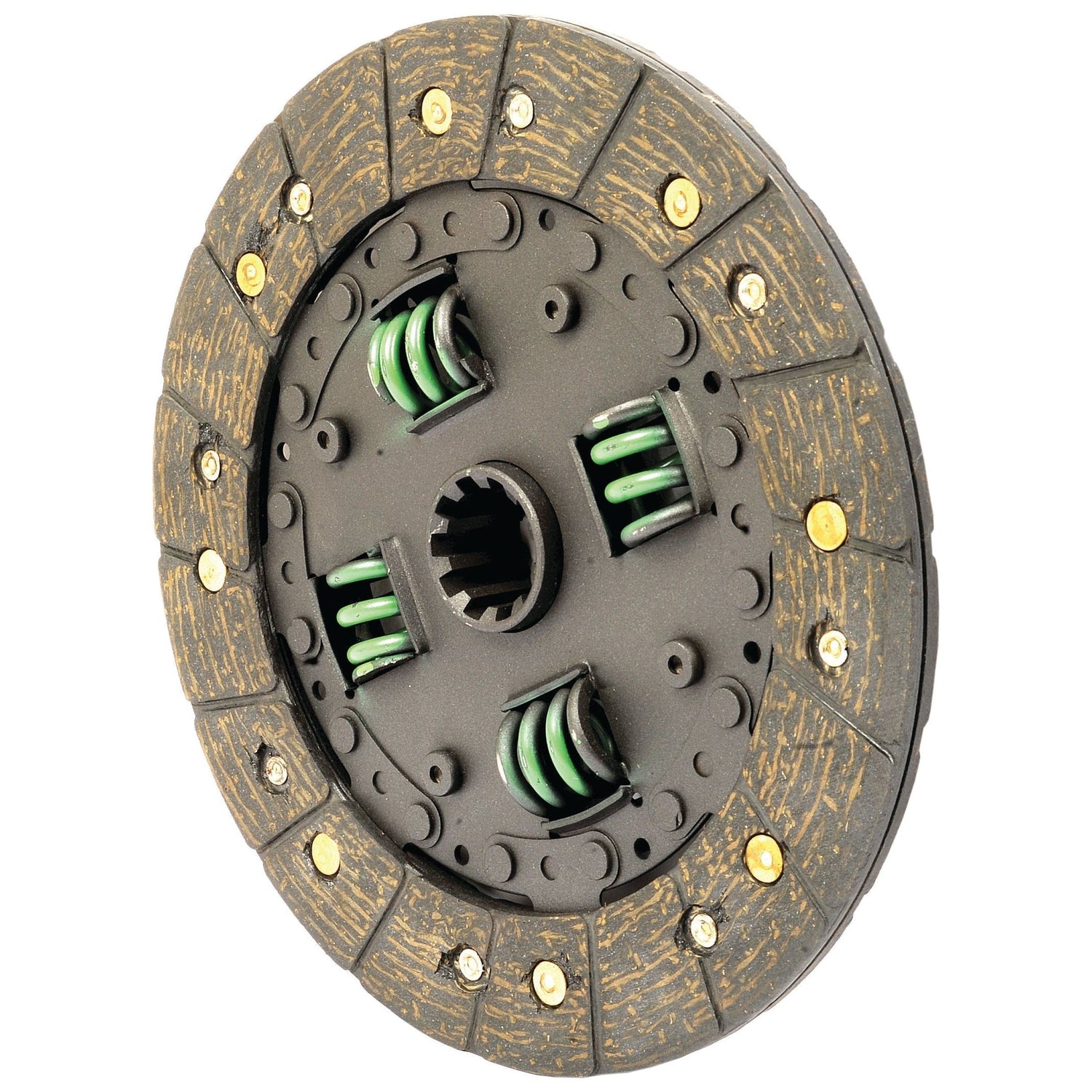 Close-up of the Sparex Clutch Plate - S.71939 featuring a circular design, visible springs, detailed textured surface, and precise splines.