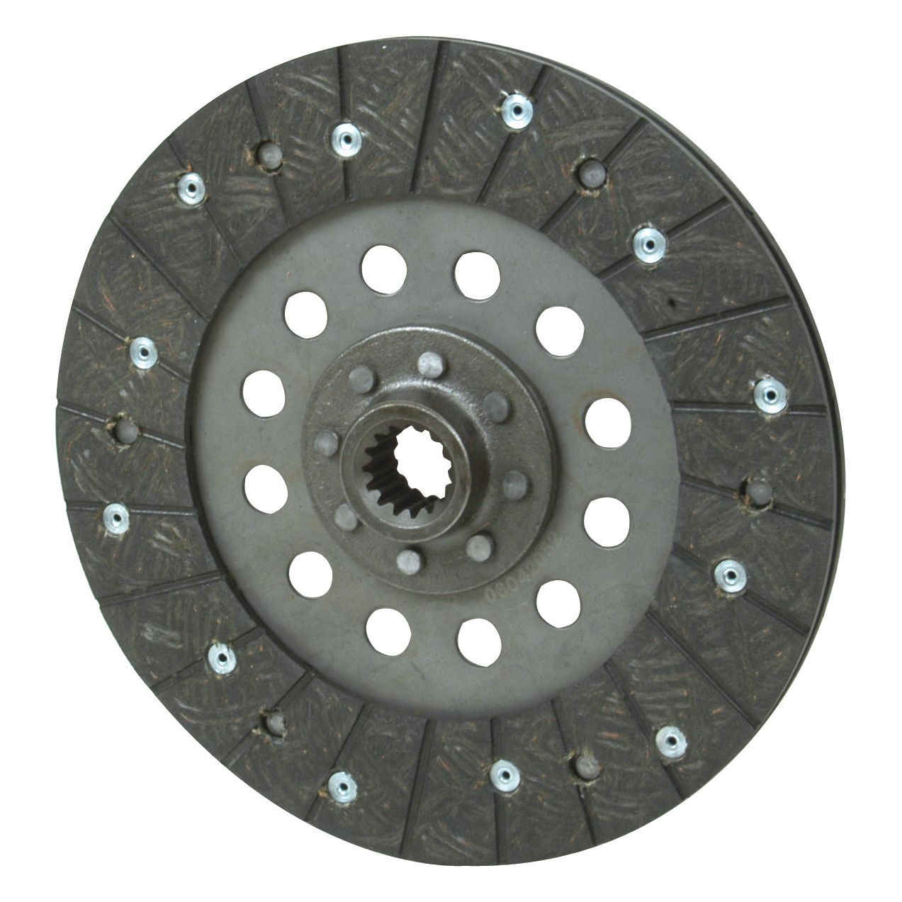 Introducing the Sparex Clutch Plate - S.72731, a 230mm circular metal automotive clutch disc designed with a central hub and multiple drilled holes in a precise pattern, crafted using rigid lining material for superior durability.