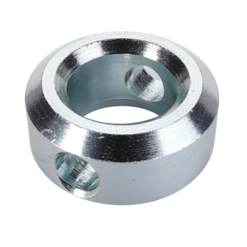 The AGCO Massey Ferguson - Collar - 1668542M1 features a smooth circular design with two holes, making it perfect for use in compatible Massey Ferguson tractor series models.