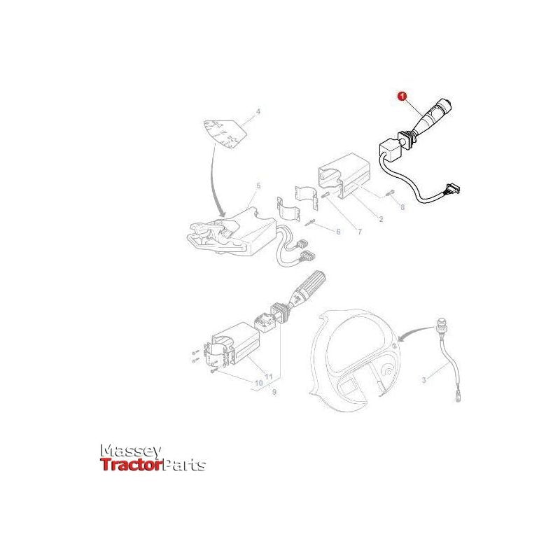 Massey Ferguson Combi Switch - 3713669M4 | OEM | Massey Ferguson parts | Light Switches-Massey Ferguson-Farming Parts,Indicator Switches,Lighting & Electrical Accessories,Switches & Sensors,Tractor Parts