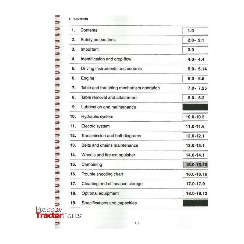 Massey Ferguson 27/29/31 Combine Operators Manual - D63000701 | OEM | Massey Ferguson parts | Manuals-Massey Ferguson-Farming Parts,Repair & Reference Manuals,Tractor Parts,Workshop & Merchandising,Workshop Equipment