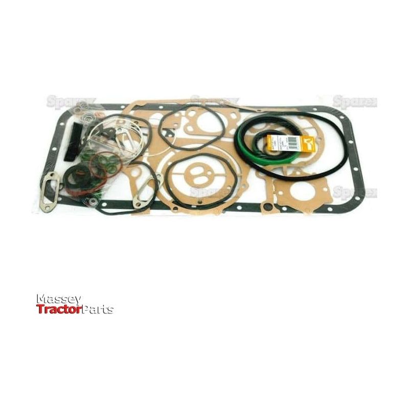 A Complete Gasket Set - 4 Cyl. (F4L913) from Sparex, compatible with Deutz-Fahr engines and suitable for Massey tractors, is displayed in an organized layout.