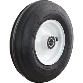 The Sparex Complete Wheel, 3.50 - 6, 6'', 4PR, 3 Rib - S.21394 features a durable rubber tire with a metal rim and a clearly visible bearing in the center, making it well-suited for machinery or equipment use. It is designed to efficiently handle maximum pressure and comes in various tire sizes to cater to diverse needs.