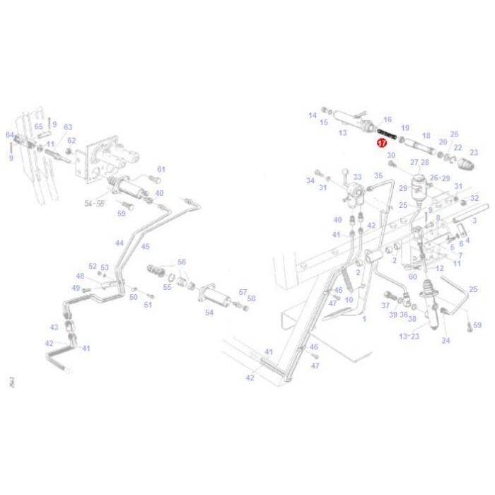 Compression Spring Foot Brake - X820410055020 - Massey Tractor Parts