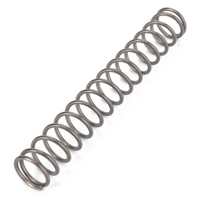 A metal helical compression spring with evenly spaced coils, reminiscent of the precision engineering found in AGCO's Fendt Compression Spring Foot Brake model X820410055020, positioned diagonally against a white background.
