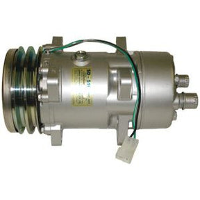 Sparex Compressor (SD510) - S.106711, a silver car air conditioning compressor with green and black wires attached, suitable for various vehicle models. Complete manufacture information is included.