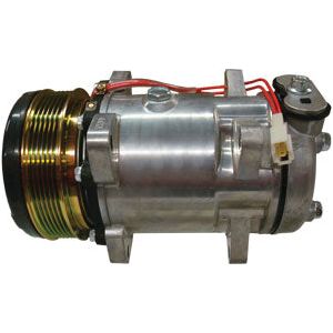 The Compressor (SD510) - S.106712 from Sparex is a metal automotive air conditioning compressor featuring copper wiring and mounting brackets, making it suitable for various vehicle models.