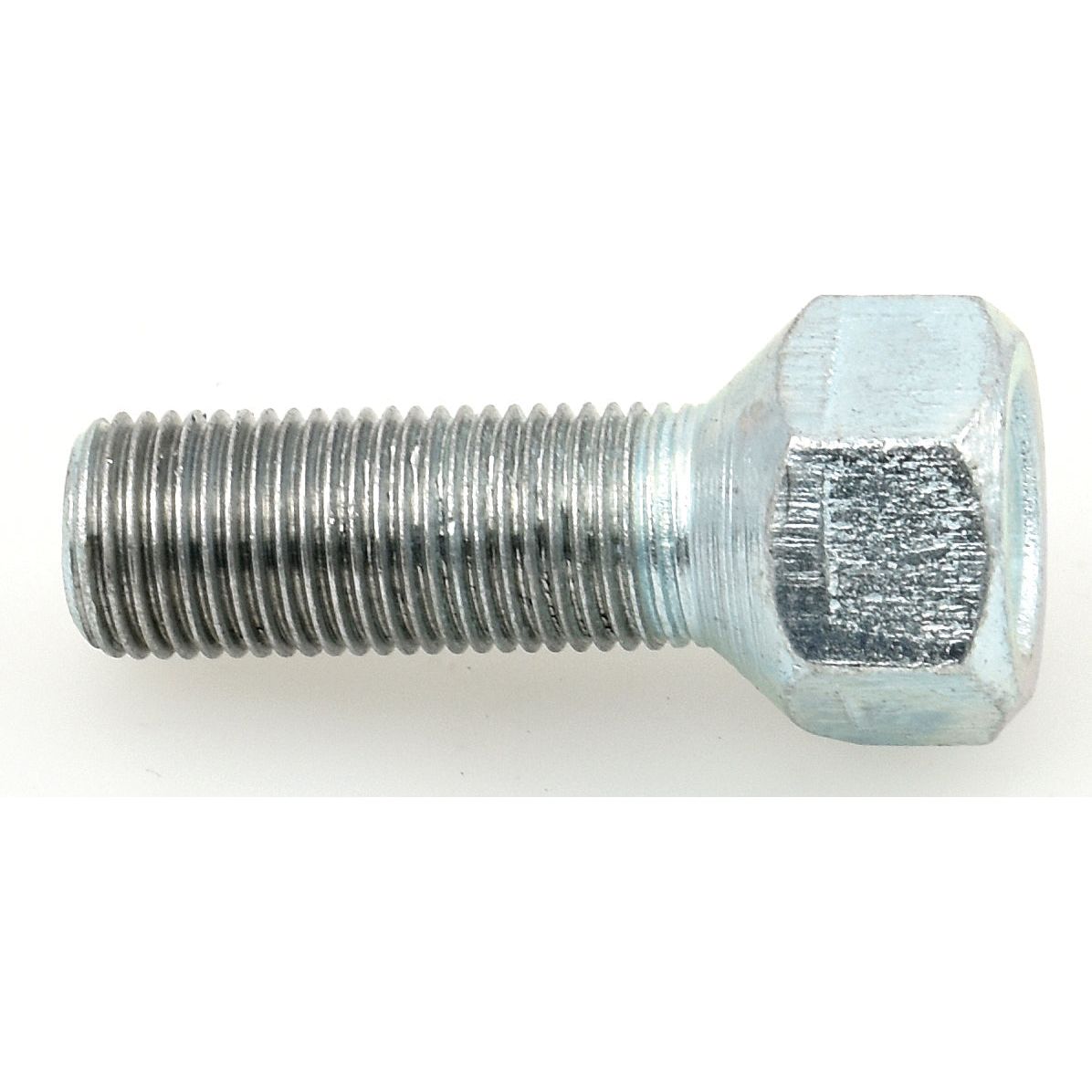 A close-up view of the Sparex Cone Wheel Bolt (9/16'' x 2'') | Sparex Part No.S.14945, showcasing its threaded shaft and hexagonal head, set against a light background.