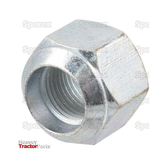A Cone Wheel Nut, 11/16'' UNF (Sparex Part No. S.41313), is featured in the image, possibly serving as a rear wheel nut for Massey Ferguson tractors. The background displays faint "Sparex" branding with "Massey Tractor Parts" visible in the bottom left corner.