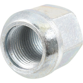 Close-up image of a Cone Wheel Nut, M18x1.5 (Sparex Part No.S.12832) with a hexagonal shape and threading on the inside, commonly found on Valmet & Valtra equipment.