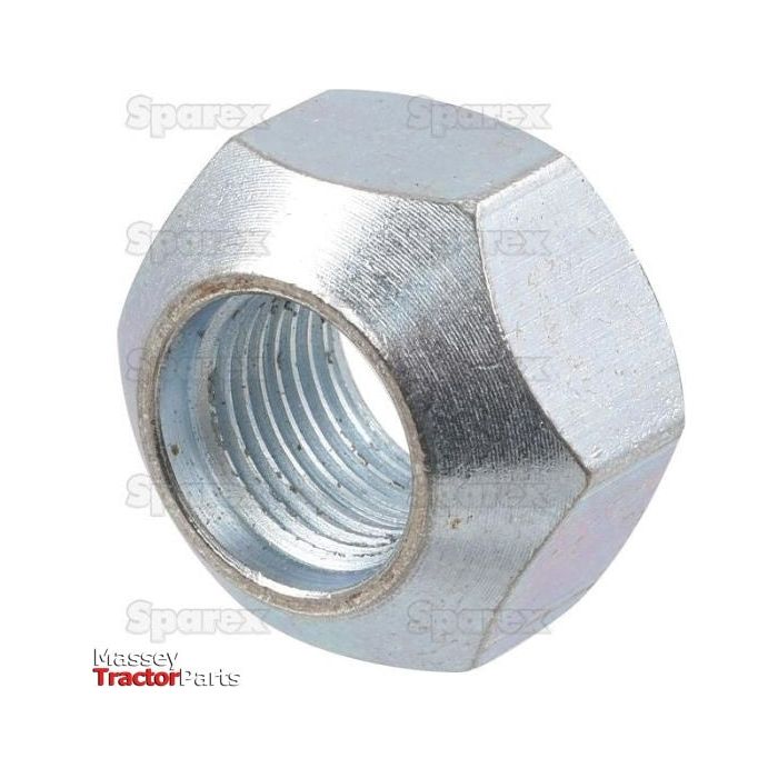 Close-up of a Sparex Cone Wheel Nut, 5/8'' UNF | Sparex Part No.S.1754 with internal threading, placed against a white background.