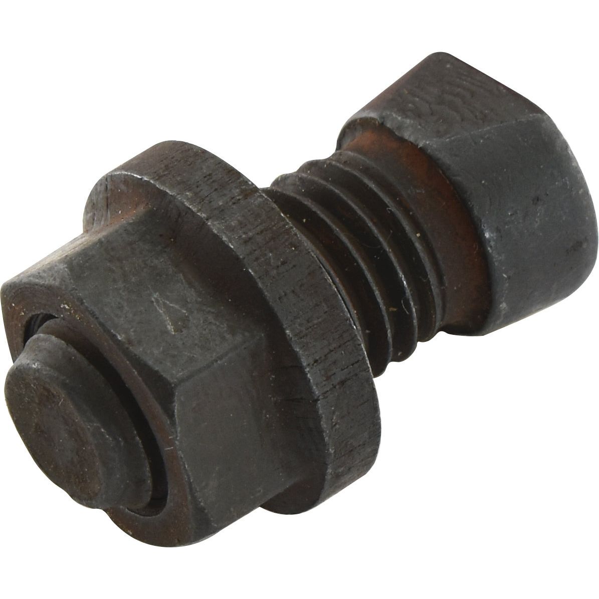A close-up image of a rusted Conical Head Bolt 1 Flat with Nut (TC1M), measuring 14 x 34mm, highlights the visible wear and oxidation that often affect tensile strength in Sparex equipment.