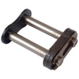 A metal connecting link designed for an iwis Chain roller chain, featuring two parallel pins and a detachable outer plate, available as the "Connecting Link, Duplex, 08B-2" from Sparex (Part No. S.37473).