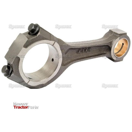 A metal connecting rod for an engine, featuring bolts at the large end and a bushing at the small end, with "Massey Tractor Parts" and "Sparex Part No. S.58941" visible in the background, hinting at quality components for Fiat and Case IH / International Harvester tractors from the trusted brand Sparex.