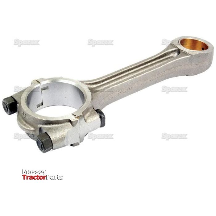 A Sparex Conrod (Part No. S.30028) for a Massey Ferguson tractor, complete with bolts, is displayed on a white background. Branding for Massey Tractor Parts and Sparex is visible, assuring compatibility with your Case IH equipment requirements.