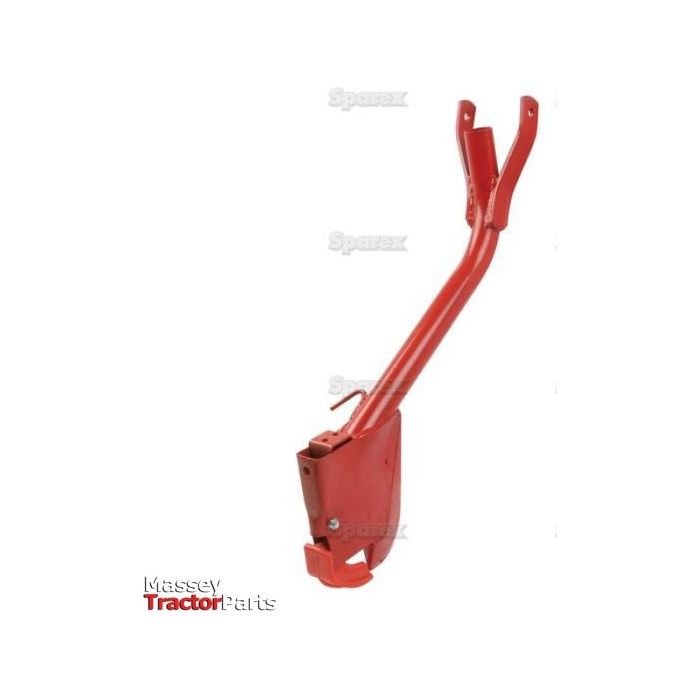 A red metal arm component labeled "Sparex," featuring a hook-like end and a mounting bracket at the base, identified as the Coulter Arm 494274, also known as Sparex Part No. S.22811.