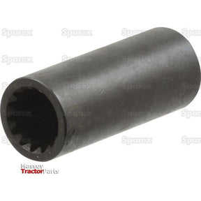 A cylindrical metal socket with a splined interior is displayed against a subtle "Sparex" logo backdrop, and the "Massey Tractor Parts" logo at the bottom left. This Coupling 14T (Sparex Part No.S.129446) is also compatible with Case IH models.