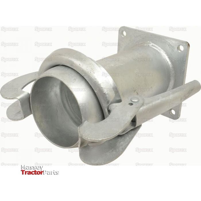 Coupling with square Flange Long - Male 5'' (133mm) x 5'' (125mm) (Galvanised) - S.59436 - Farming Parts