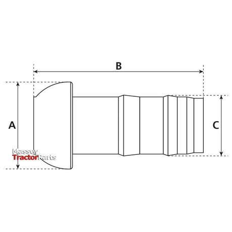 Coupling with Hose End - Male 5'' (133mm) x5'' (125mm) (Galvanised) - S.103163 - Farming Parts