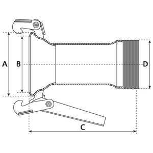 Coupling with Threaded End - Female 4'' (100mm) x 4''  (Galvanised) - S.115067 - Farming Parts