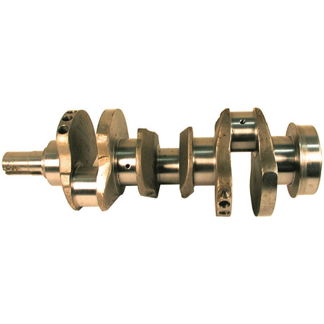 The "Crankshaft (3 Cyl.) Ford 2.9L | Sparex Part No.S.66041" by Sparex is a metal crankshaft with multiple offset sections and journals, typically used in an internal combustion engine to convert linear piston motion into rotational motion, often found among Ford engine parts.