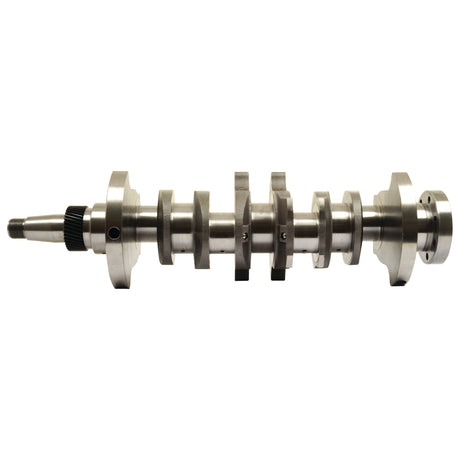A metallic crankshaft with multiple irregularly shaped lobes and several bearing points designed for an internal combustion engine, compatible with models like the White Oliver 1365, available as Crankshaft (4 Cyl.) 8045.04, 8045.02 by Sparex (Part No. S.61964).