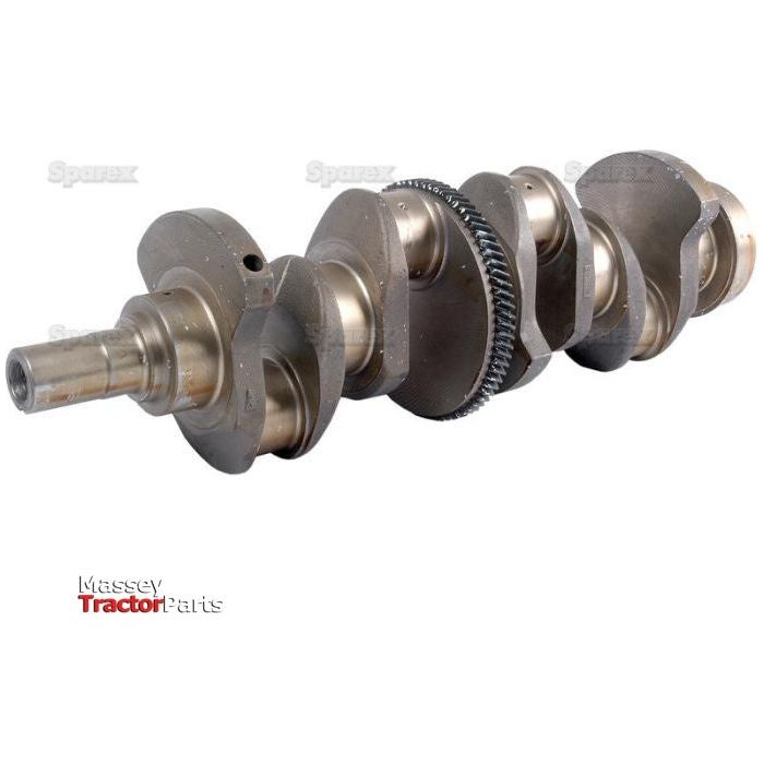 The Crankshaft (4 Cyl.) Ford, featuring a 4.4" stroke, includes multiple counterweights and bearing surfaces for use in internal combustion engines. The Massey Tractor Parts logo is displayed in the bottom left corner, with Sparex Part No. S.22512 and the Ford emblem strategically placed for brand recognition under the Sparex brand name.
