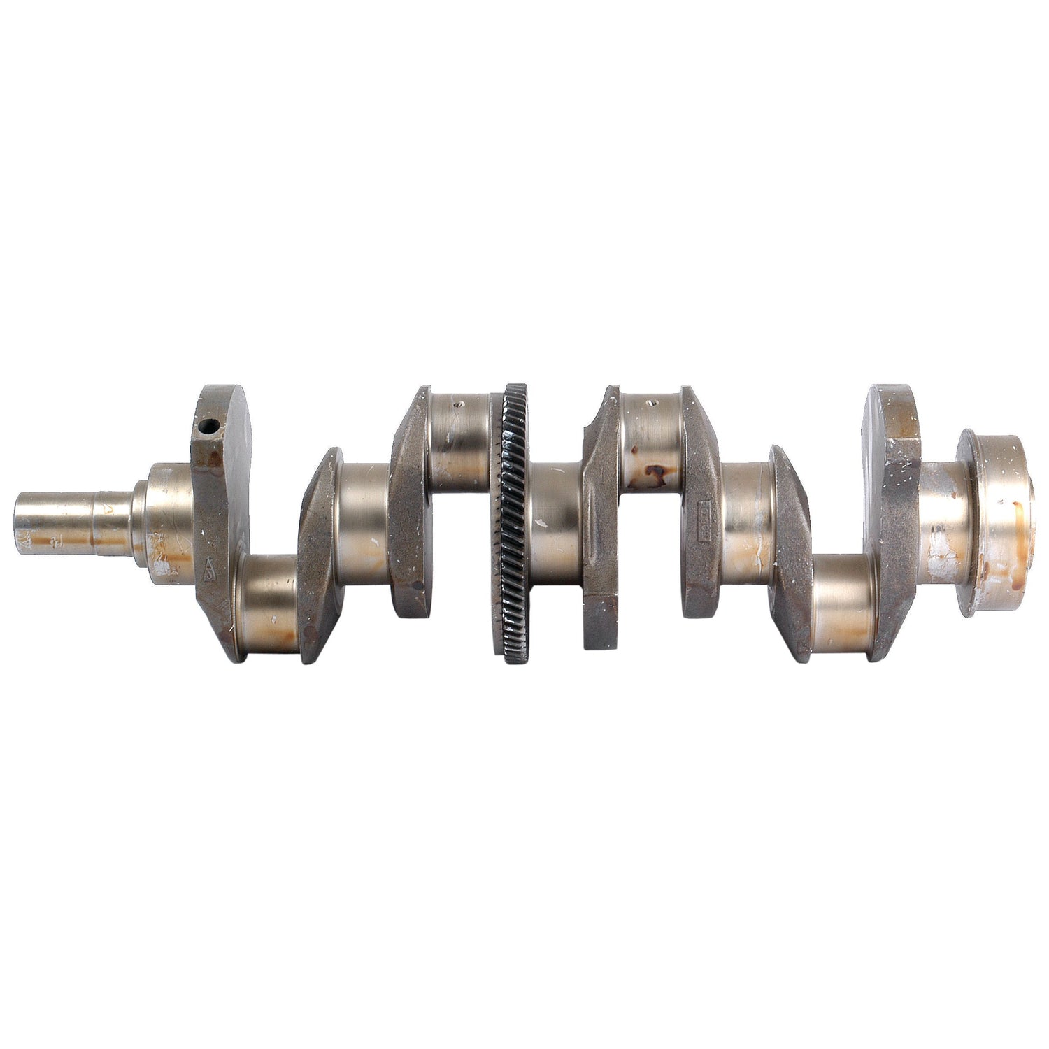 The Sparex Crankshaft (4 Cyl.) Ford–Sparex Part No. S.22512, is a high-quality metal crankshaft featuring multiple bearings and a central gear, specifically designed for Ford internal combustion engines to convert linear motion into rotational motion with a 4.4-inch stroke.