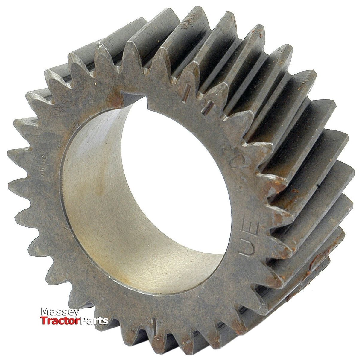 A Sparex Crankshaft Gear - S.41851, featuring straight teeth and a hollow center, likely used in machinery or vehicles. Surface markings are visible, adhering to Perkins Build List standards.