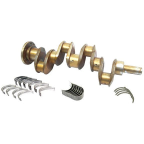 A Sparex Crankshaft Kit (4 Cyl.) AD4.203 - S.40310, featuring multiple bearings and a main bearing, displayed on a white background.