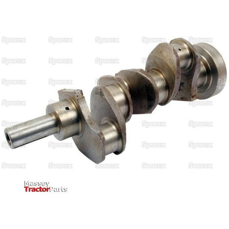 A Sparex Crankshaft Kit (3 Cyl.) AD3.152 - S.40313 for Massey Ferguson tractors is showcased against a white background, highlighting its precision-engineered design featuring main bearing and conrod bearing integrations.