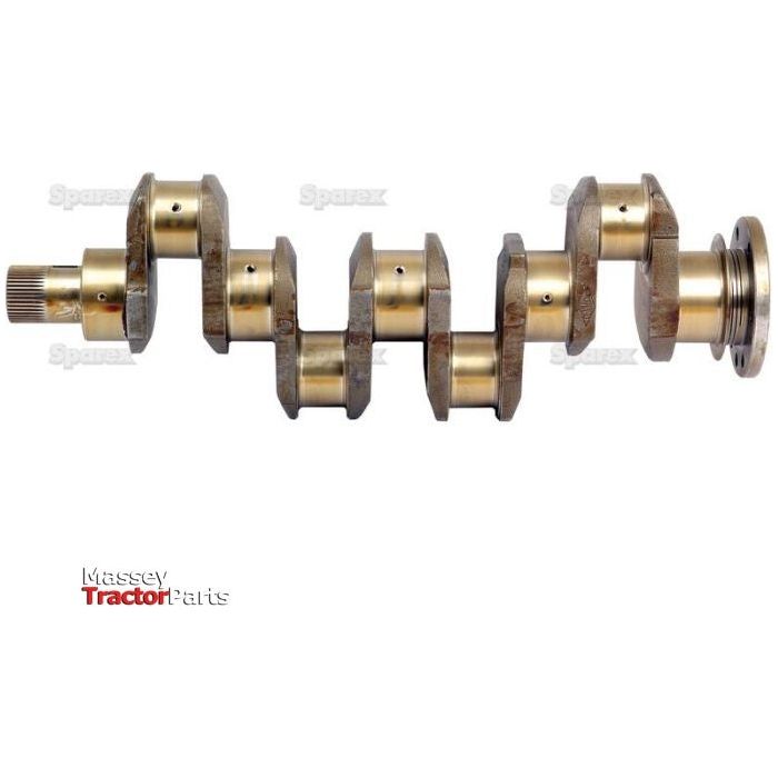 A metal crankshaft kit for 4-cylinder engines (A4.236/A4.248), featuring several bearings and journals, designed for use in an engine. The image is branded with "Sparex," showcasing the integration of quality main bearings.